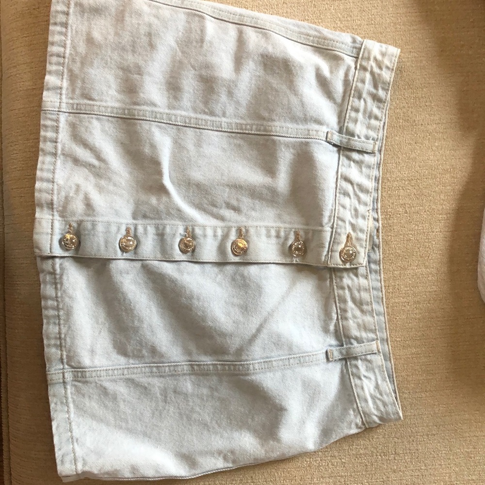 White wash denim skirt